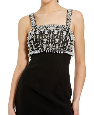 Wide Strap Embellished Top Midi Dress