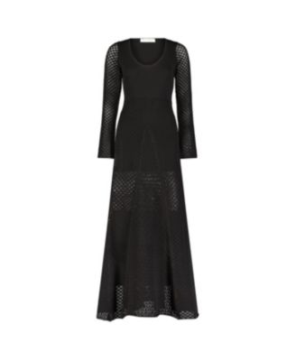 Scoop Neck Long Sleeve Knit Maxi Dress
