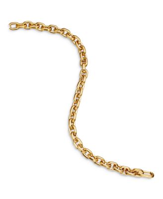 Men's Deco Chain Link Bracelet in 18K Yellow Gold, 6.5mm
