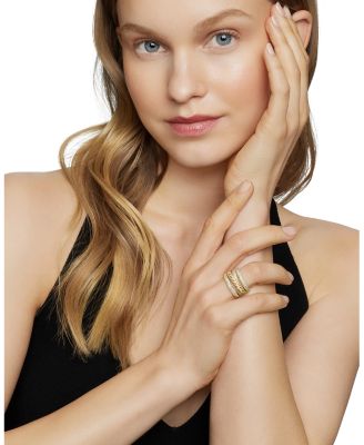 Pav&eacute;flex Four Row Ring in 18K Yellow Gold with Diamonds