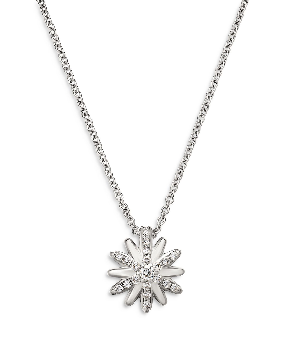David Yurman Petite Starburst Pendant Necklace with Diamonds