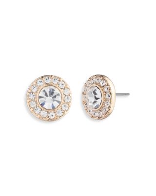 Ralph Lauren - Crystal Halo Stud Earrings in Gold Tone
