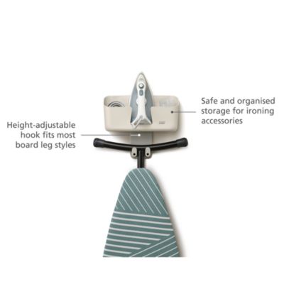 IronHub Wall Mounted Iron Storage Caddy With Ironing Board Hook