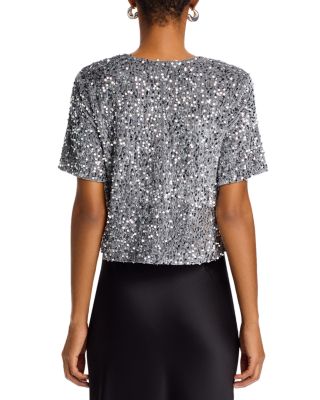 Cressa Sequined Velvet Top