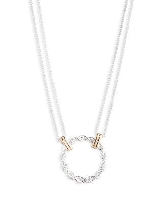 Ralph Lauren - Twisted Ring Pendant Necklace in Two Tone, 16"-19"