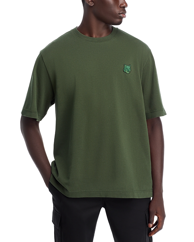 Maison Kitsuné Bold Fox Head Patch Oversize Tee Shirt In Ranger Green