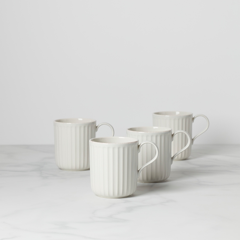 Lenox French Perle Mug, Set Of 4 In White