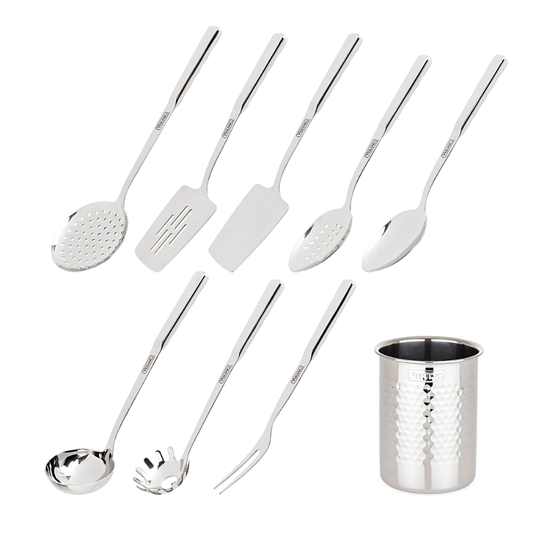 Viking 9 Piece Stainless Steel Utensil Set With Holder