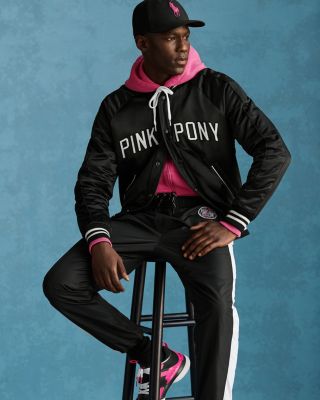 Unisex Satin Pink Pony Bomber Jacket