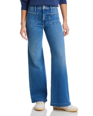MOTHER - Lil Roller High Rise Patch Pocket Wide Leg Jeans in Piece By Piece