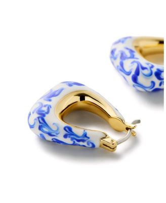 Statement Earrings - Dakota Marble Blue