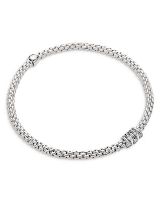 FOPE - 18K White Gold Prima Diamond Rondelle Flex Bracelet