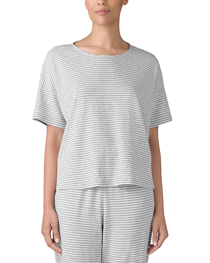 Eileen Fisher Short Sleeved Boxy Top In Dkprl