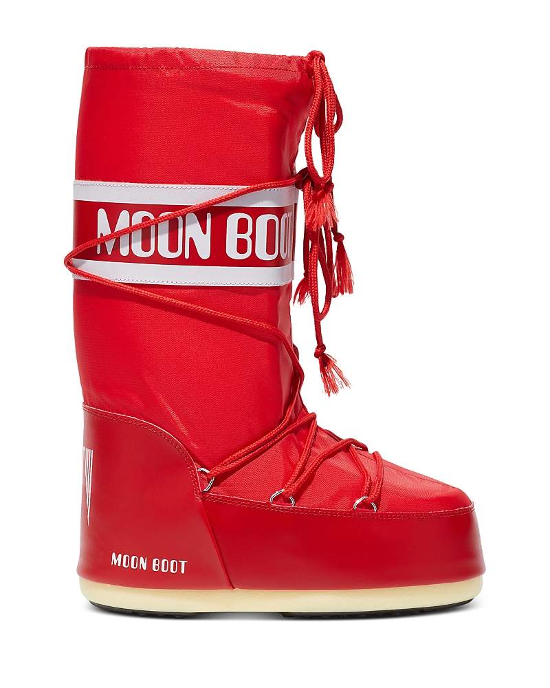 Moon Boot Classic Nylon Waterproof Snow Boots In Red