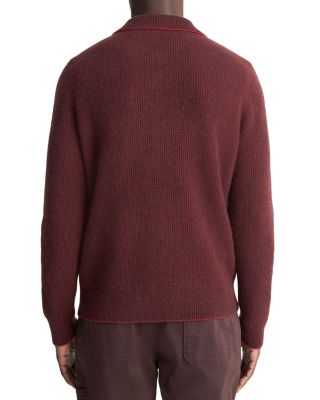 Thermal Open Collar Polo Sweater