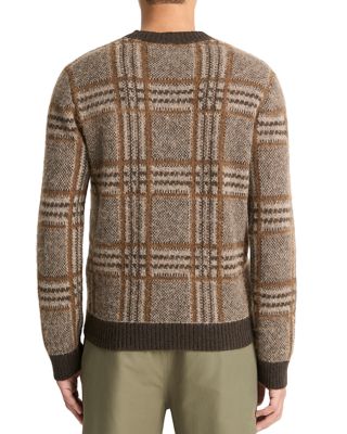 Brushed Glen Plaid Crewneck Sweater