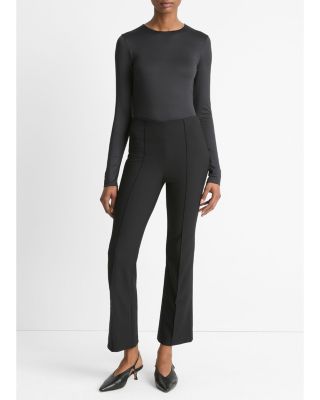 Mid Rise Pintucked Cropped Pants