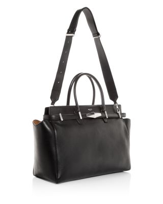 Diamond Belted Leather Tote
