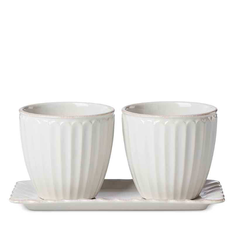 Lenox Set of 2 French Perle Herb Pots with Tray