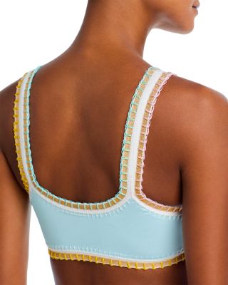 Sporty Contrast Stitch Bikini Top