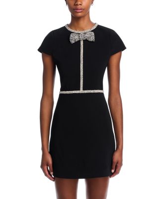 Alice and Olivia Sophie Embellished Cap Sleeve Mini Dress
