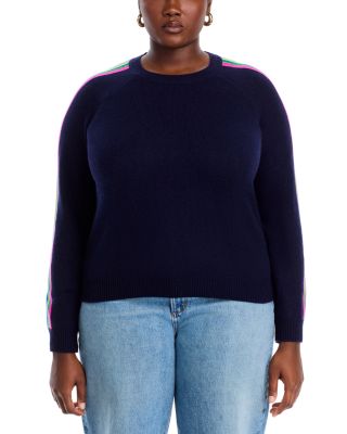 100% Cashmere Rainbow Athletic Stripe Sweater - Exclusive