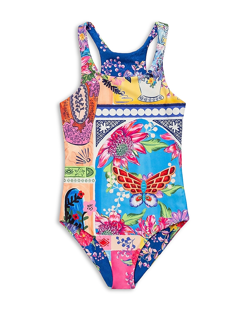 AGUA BENDITA GIRLS' NATE VESSEL REVERSIBLE 1 PIECE SWIMSUIT - LITTLE KID, BIG KID