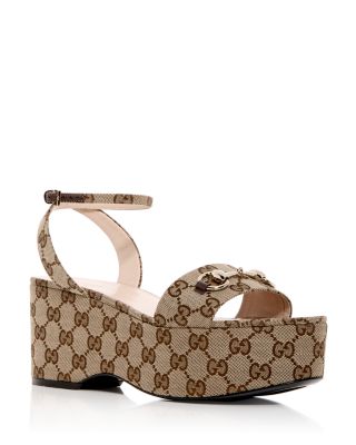 Gucci - Women's Horsebit Platform Wedge Sandals