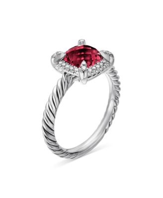 Sterling Silver Petite Chatelaine&reg; Ring with Garnet & Diamonds - Exclusive