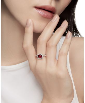 Sterling Silver Petite Chatelaine&reg; Ring with Garnet & Diamonds - Exclusive