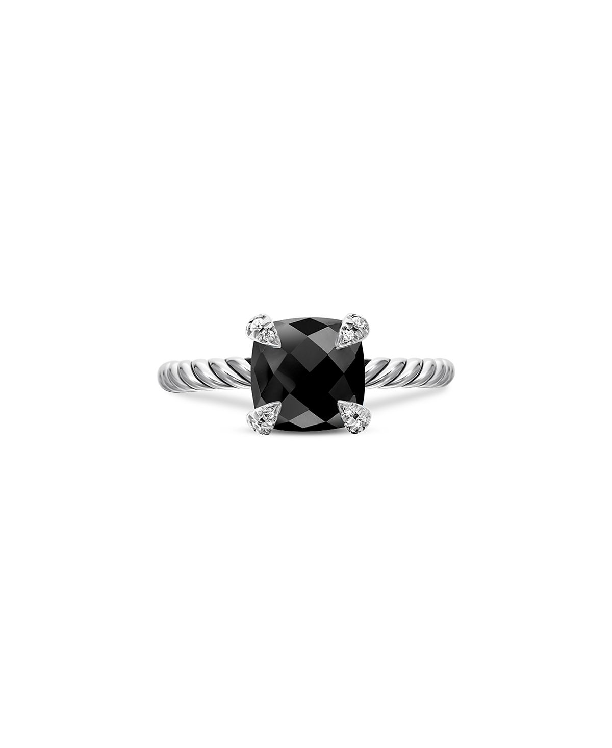 David Yurman Chatelaine Ring with Black Onyx and Diamonds