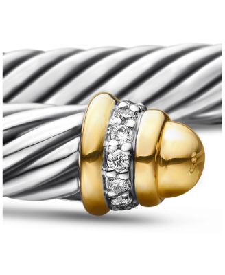 Cable Classics Bracelet with Gold Domes &amp; Diamonds