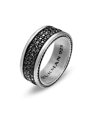 Men's Streamline&reg; Three-Row Band Ring with Black Diamonds