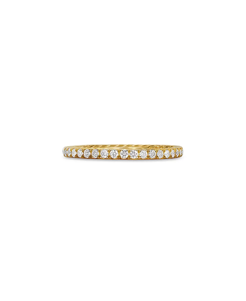 David Yurman 18K Yellow Gold Dy Eden Band Ring with Diamonds