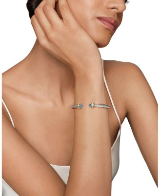 Cable Classics Bracelet with Blue Topaz and Gold