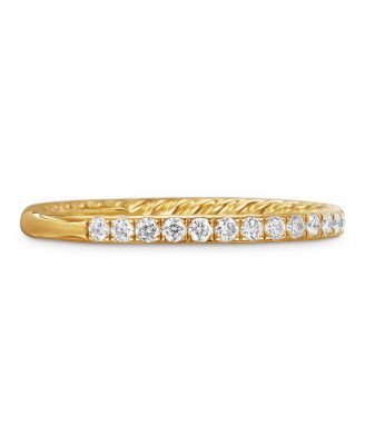18K Yellow Gold DY Eden Partway Eternity Band Ring with Pav&eacute; Diamonds