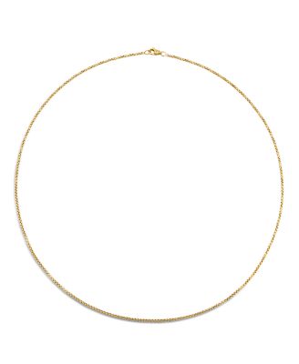 18K Yellow Gold Box Chain Necklace 20", 17mm