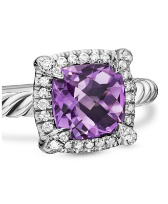 Sterling Silver Petite Chatelaine&reg; Ring with Amethyst & Diamonds - Exclusive