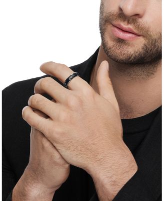 Men's 18K White Gold Forged Carbon 6mm Band