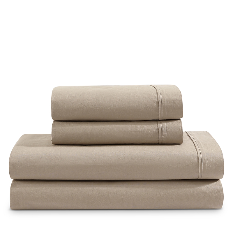 Calvin Klein Washed Percale Cotton Sheet Set, Twin