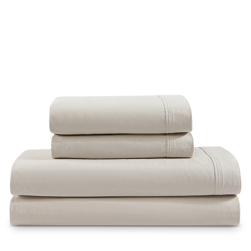 Calvin Klein Washed Percale Cotton Sheet Set, Twin