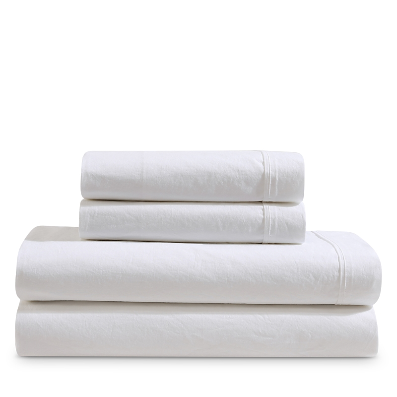 Calvin Klein Washed Percale Cotton Sheet Set, Twin