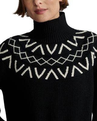 Marcie Fair Isle Yoke Mock Neck Knit Sweater