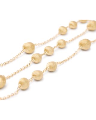 18K Yellow Gold Africa Textured Bead Collar Necklace, 16.5-18"