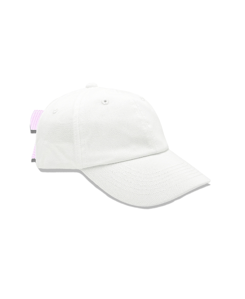 Bits & Bows Girls' Bow Baseball Hat - Baby, Little Kid, Big Kid In White