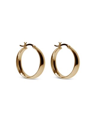 Argento Vivo - Thick Flat Hoop Earrings in 18K Gold Plated Sterling Silver