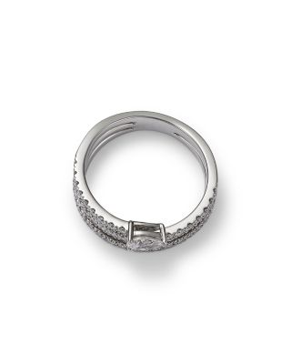 Diamond Multi-Row Ring in 14K White Gold, 0.86 tcw