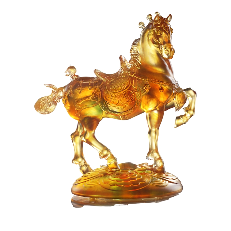 Liuli Exultation Crystal Art Horse Sculpture
