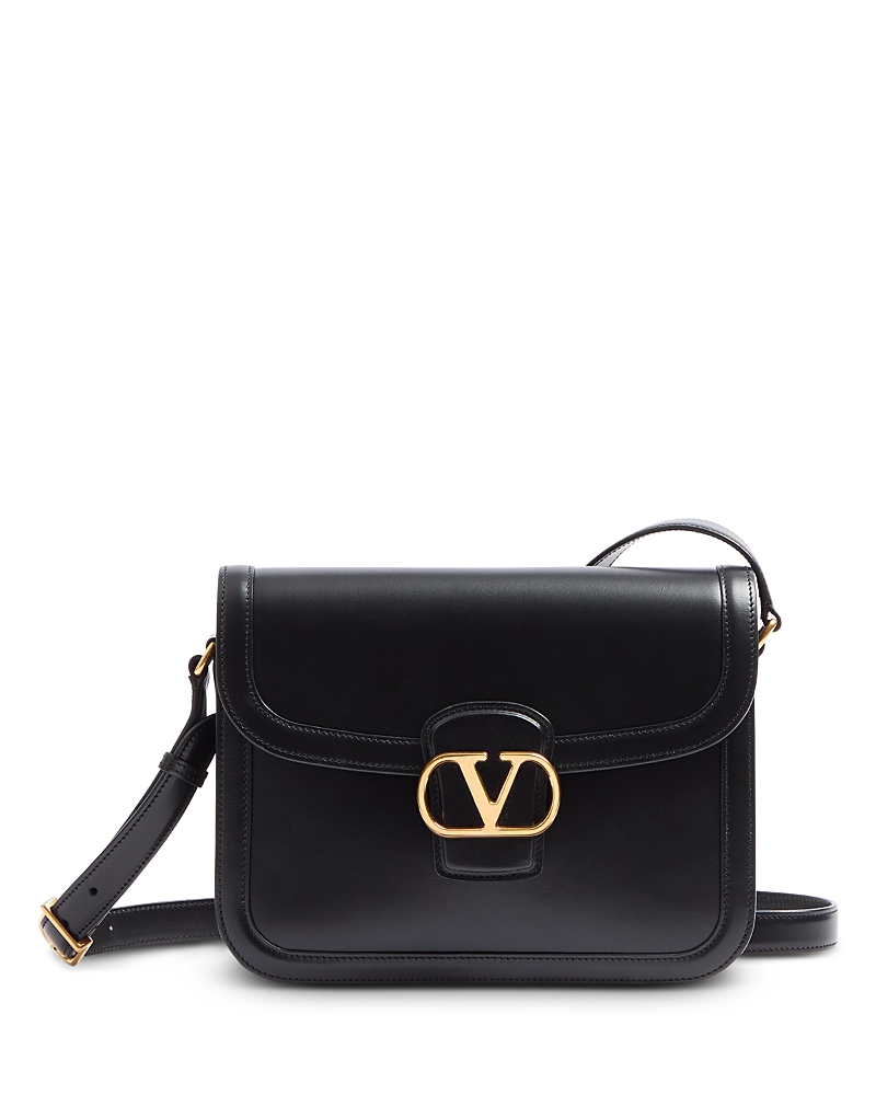 Valentino Leather Shoulder Bag In Black