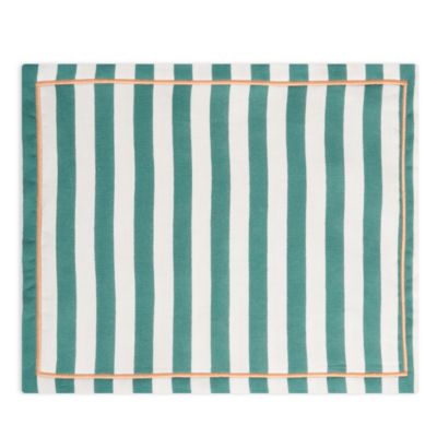 Green Stripe Linen Placemat, Set of 2
